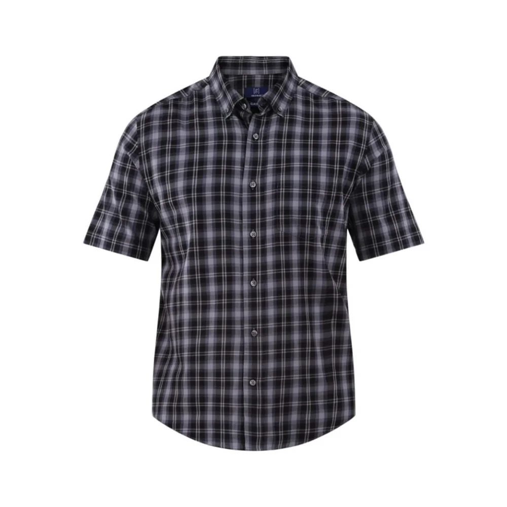 George Black & White Plaid Button Up Shirt NWT